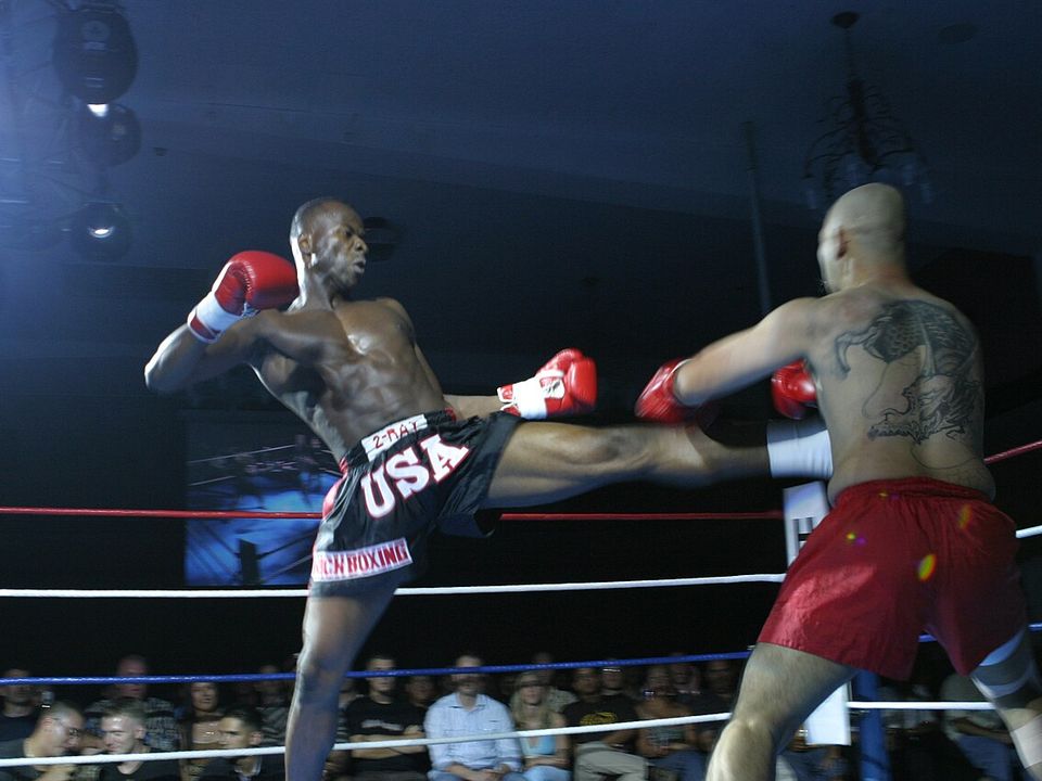 Kickboxer in action
